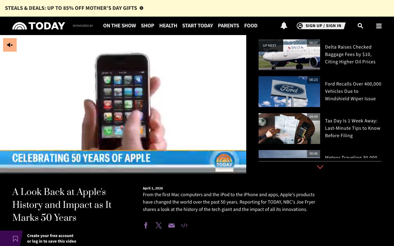 Screenshot of A Look Back at Apple's History and Impact as It Marks 50 Years